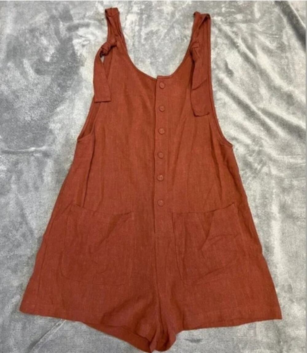 Forever 21 Romper Shorts Button Front Rust Color Size S